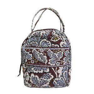 Vera Bradley Brown Lunch Bag Quilted Insulated Flower Tote